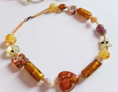 Colier Golden Beads