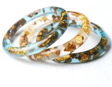 Set brățări răsină Gold and blue