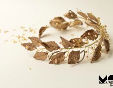 Coronita de frunze de lut Golden Godess