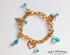 Blue beads golden bracelet