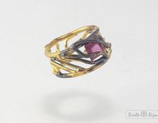 Golden Ruby Roads Ring