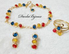 Set tricolor cristale Swarovski