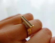 Royal Rings with Black and White Diamonds