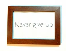 Mini tablou - Never give up