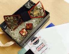 Set Papion si butoni steampunk Papion lemn Papion rasina Papion pentru camasa Papion unisex Papion statement