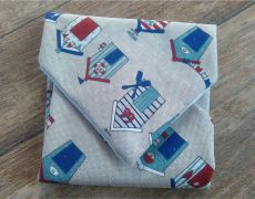 Șervețel textil - ambalaj reutilizabil ecologic cu arici pentru sandwich, gustări, alimente
