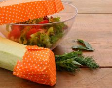 Ambalaj ecologic pentru alimente cu ceară de albine - bee's wrap portocaliu 16*16cm