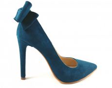 Pantofi cu fundite la spate - verde smarald - pantofi Ancolette, piele naturala - pantofi pe comanda
