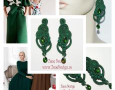 Cercei cu cristale verzi cercei statement, cercei haute couture, cercei verzi unicat