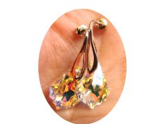 Cercei albi delicati din Argint 925 si Cristale Swarovski baroc - CE033.3 - cercei casual cu surub, cercei romantici, cadou pentru ea
