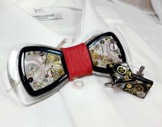Set Papion si butoni steampunk Papion lemn Papion rasina Papion pentru camasa Papion unisex Papion statement