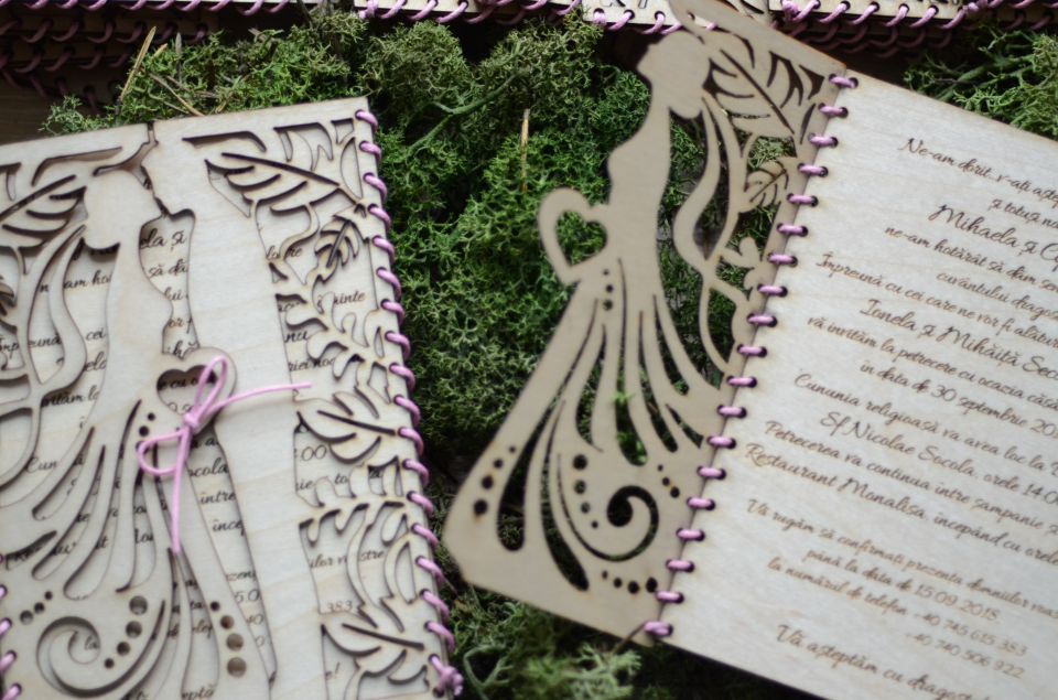 Invitatie Nunta Lemn Personalizata Breslo