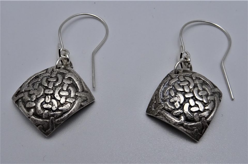 Cercei Unicat Din Argint 999 Cu Model Celtic Breslo