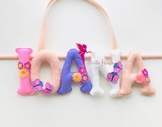 Decorațiune camera bebelușului / copilului / Nume fetru/ Ghirlanda nume fetru/ Banner decorativ
