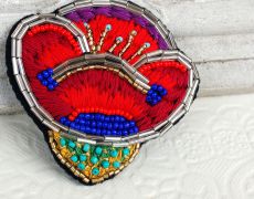 Brosa cu broderie / Brosa brodata manual / Brosa "Padurea Fantastica" / Broza Fantezie / Brosa Eleganta / Brosa Pretioasa / Brosa Floare