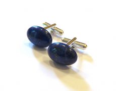 Butoni camasa barbati - Argint 925 si Lapis lazuli - BU531 - Butoni pietre semipretioase, butoni unisex argint, butoni albastri eleganti, butoni ovali