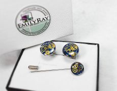 Set cadou ac si butoni costum, piese de ceas steampunk, ac pin de costum rever lavaliera, butoni mecanici, cadou pentru el