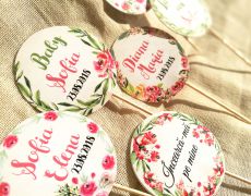 Etichete Candy Bar, botez, zi de nastere, propsuri candy bar, cake topper, taguri prajituri, etichete rotunde