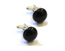 Butoni camasa barbati - Argint 925 si Onix negru - BU555 - Butoni pietre semipretioase, butoni unisex argint, butoni negri eleganti, butoni rotunzi