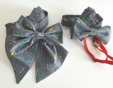 Set Asortat Mama-Fiu, Mama-Fiica, Accesorii asortate- Papion si Bretele - Masini Vesele
