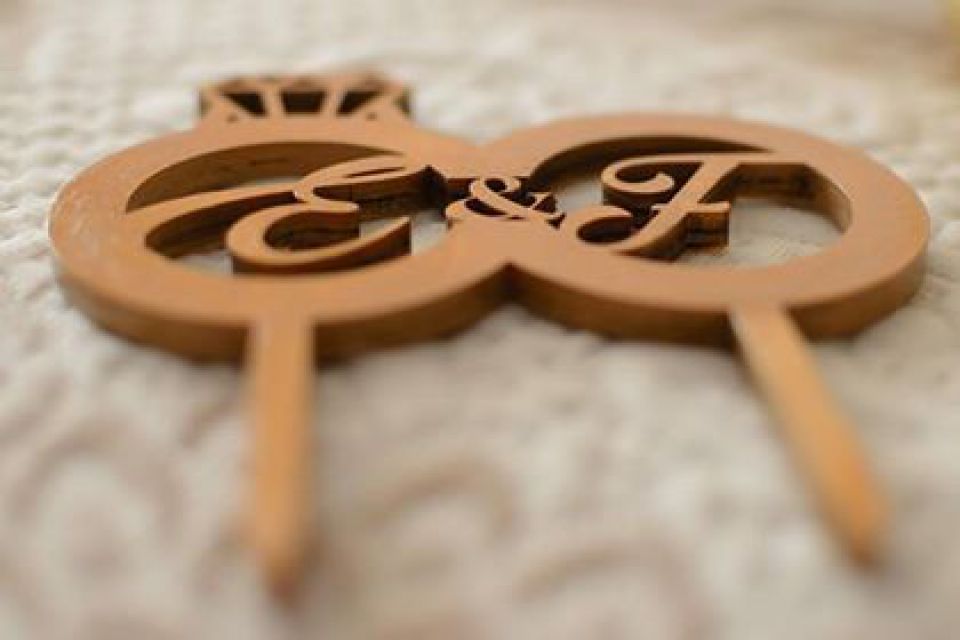 Caketopper Ornament Din Lemn Pentru Tort Breslo