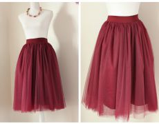 Fusta Dama Tutu Tulle Grena, Fusta Eleganta, Fusta Dama Botez, Fusta Dama Tulle Ocazie, Tutu Femei, Tutu Dama Bordeaux