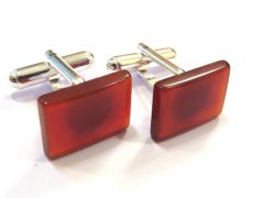 Butoni camasa barbati - Argint 925 si Carneol maro roscat - BU593 - Butoni pietre semipretioase, butoni unisex argint, butoni roscati eleganti, butoni dreptunghiulari