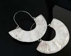 Cercei din argint, cercei statement, cercei handmade, cercei inchisi, cercei mari, cercei texturati