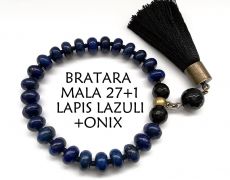 Bratara Mala*27+1*Lapis lazuli+Onix*Bratara pentru meditatie si rugaciune*Bratara UNISEX