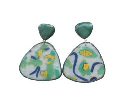 Polymer Clay Drop Earrings Abstract Pattern, Geometric earrings, Casual style looks, , Statement dangles, Colourful earrings, Textured earrings, Abstract earrings(1)