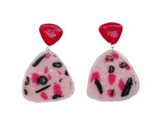 Polymer Clay Drop Earrings Abstract Pattern, Geometric earrings, Casual style looks, , Statement dangles, Colourful earrings, Textured earrings, Abstract earrings(5)