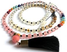 Colier Mala+7 chakre*108+1*Tigerskin cuart*Colier pentru meditatie si rugaciune