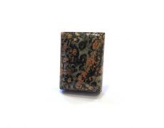 Inel statement reglabil din Argint 925 si Jasp leopard - IN684 - Inel negru caramiziu dreptunghiular, inel piatra mare, cadou romantic, inel pietre semipretioase, cadou 8 martie / Craciun / Dragobete / Valentine's Day sotie, cristale vindecatoare