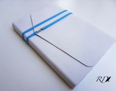 Jurnal (mare) de călătorie -ALB/ALBASTRU- Jurnal de călătorie cu copertă de piele naturală albă