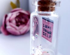 Mesaj in sticla " Love yourself", felicitare, mesaj motivational, message in a bottle, cadou prietena/ prieten, cadou iubita/ iubit, cadou sotie/ sot, cadou aniversare, Craciun, Valentine's day, martisor, marturii nunta