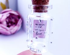 Mesaj in sticla " The answer is still and again... love"", felicitare, mesaj motivational, message in a bottle, cadou prietena/ prieten, cadou iubita/ iubit, cadou sotie/ sot, cadou aniversare, Craciun, Valentine's day, martisor, marturii nunta